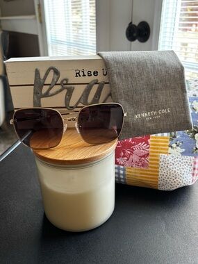 Kenneth Cole Brown Gradient Lens Metal Frame Sunglasses